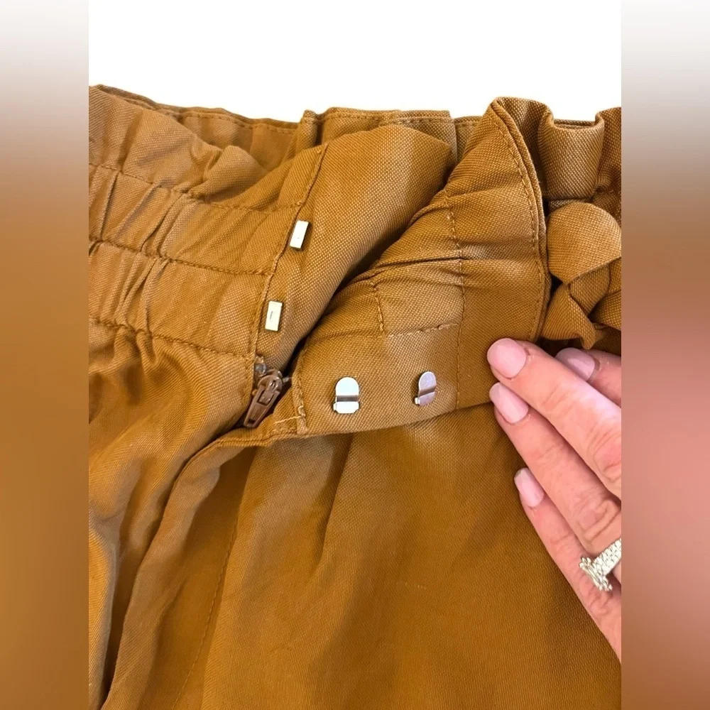 J. Crew Gold Brown Paperbag Waist Pants Sz 6